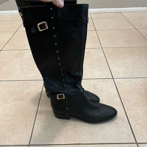 vince camuto black studded boot